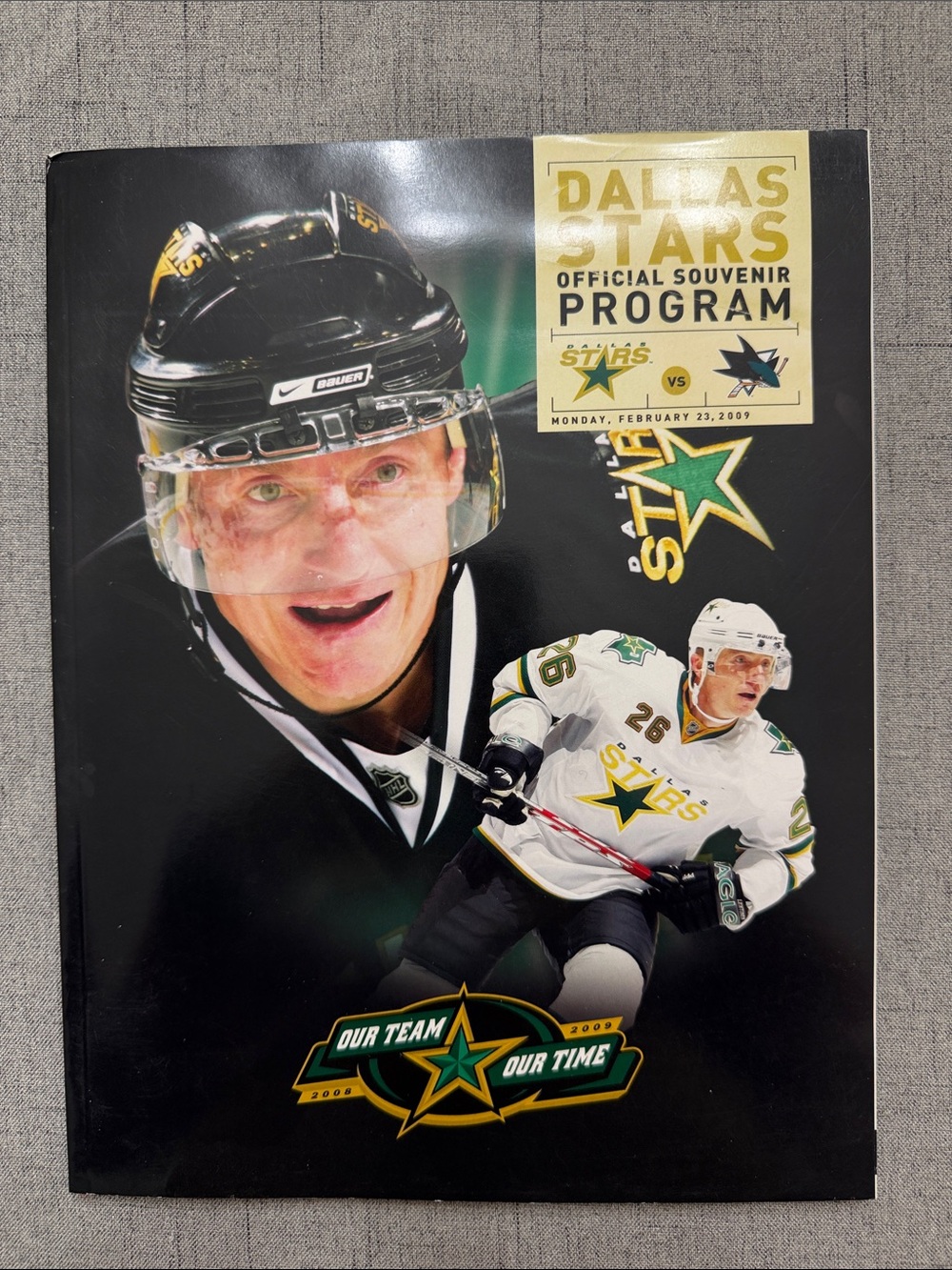 Dallas Stars Official Souvenir Program - Feb 23, 2009 vs San Jose Sharks